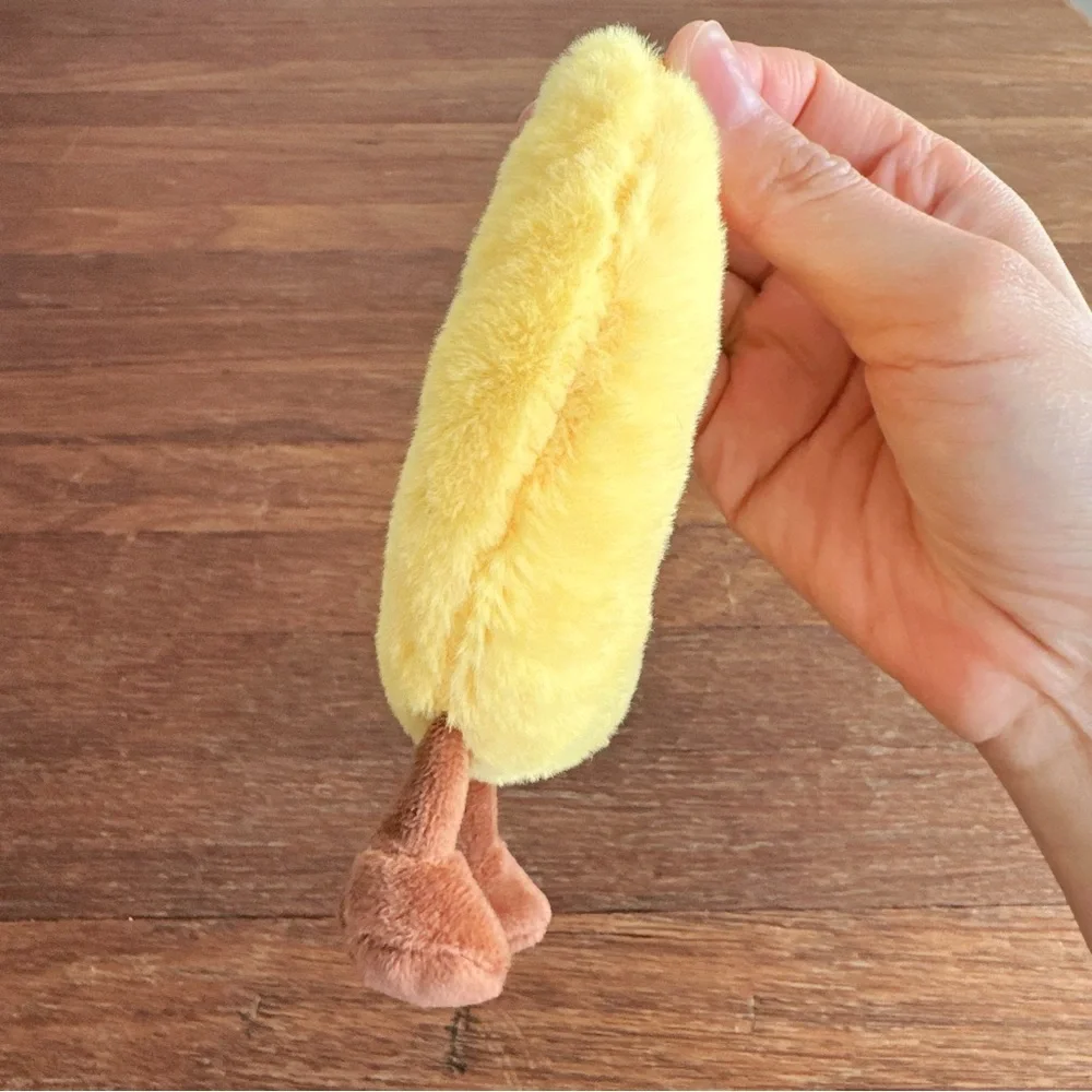 Cute Banana Plush Keychain Kawaii Yellow Fruit Bag Charm Soft Mini Plush New